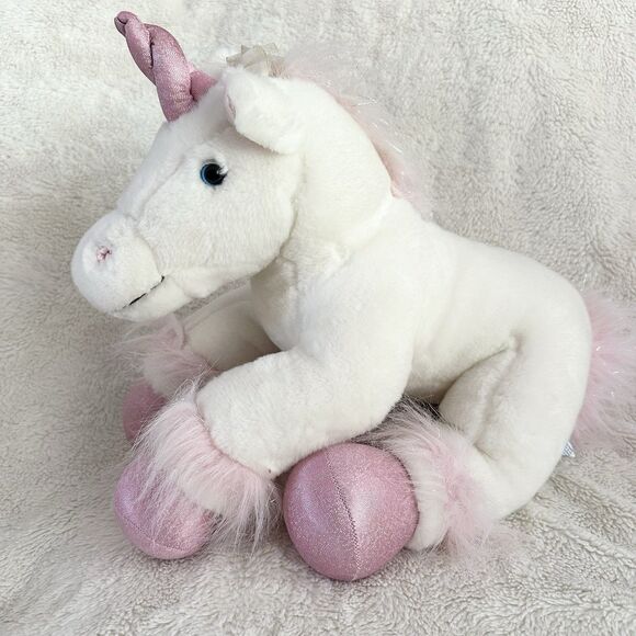 Build A Bear Workshop Unicorn Plush White Pink Sparkle Stuffed Animal - Picture 2 of 5